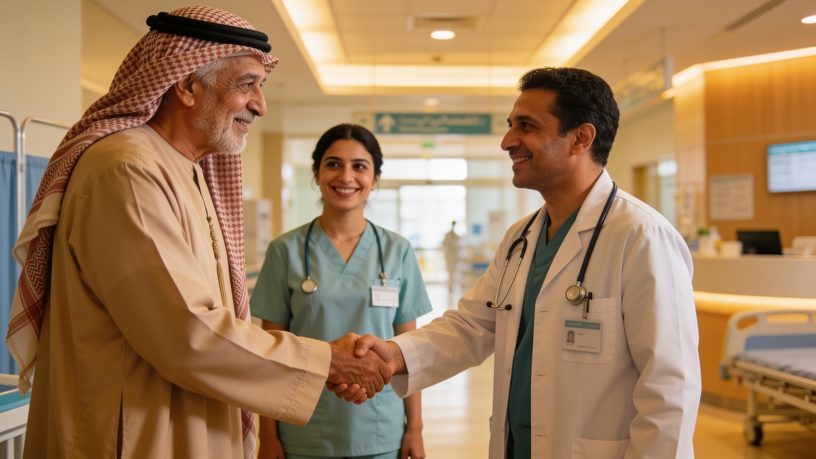 مراجع يشكر الفريق الطبي عند خروجه